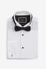 White Regular Fit Double Cuff Dress Shirt and Bow Tie Set, Regular Fit