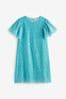 Aqua Blue Sequin Sparkle Sequin Party Dress (3-16yrs)