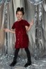 Red Velour Sequin Party Dress (3-16yrs)
