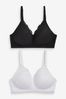 Black/White Post Surgery Non Wired Lace Bras 2 Pack