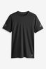 Black Short Sleeve Tee Active Gym & Training T-Shirt