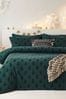 Pine Green The Linen Yard Tufted Tree Festive Cotton Duvet Cover and Pillowcase Set