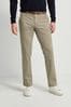 Stone Straight Printed Belted Soft Touch Chino Trousers, Straight Fit