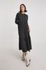 Simply Be Black Spot Supersoft Tiered Midi Dress