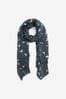Charcoal Grey Butterfly Foil Lightweight Scarf