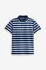 Navy Blue Short Sleeve Stripe Polo Shirt (3-16yrs)