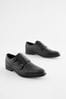 Black Leather Double Monk Shoes
