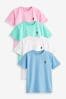 Pastels Short Sleeve Stag Embroidered T-Shirts 4 Pack (3-16yrs)