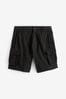 Black Cotton Serre Shorts