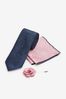 Tie With Pocket Square And Pin Set