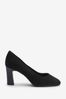 Black Extra Wide Fit Forever Comfort® Round Toe Block Heel Court Shoes, Extra Wide Fit