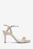 Shimmer Extra Wide Fit Forever Comfort® Strappy Skinny Heel Sandals, Extra Wide Fit