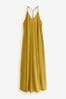 Ochre Yellow Cami Strappy Maxi Summer Dress, Regular