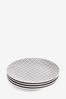 Grey Grey Geo Embossed Dinnerware Set of 4 Side Plates, Set of 4 Side Plates