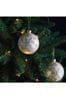 Gallery Home 3 Pack Gold Glitter Pale Christmas Snowflake Baubles