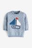 Blue Character Boat Knit Crew Jumper (3mths-7yrs)