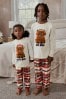 Grey/Red Hamish Matching Family Older Kids Cosy Cotton Pyjamas (3-16yrs)