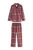 Laura Ashley Red Check Button Through Pyjama Set