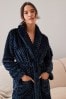 Navy Blue Carved Dressing Gown