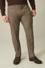 Brown Slim Fit Brushed Puppytooth Trousers
