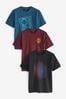 Blue/Black/Rust Lines 3 Pack Print T-Shirts, 3 Pack