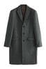 Grey Signature Italian Wool Rich Epsom Overcoat With Cashmere