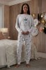 Grau, Schafe - Damen Jersey-Pyjama in Regular Fit, Teil der Familienkollektion