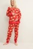 Red Reindeer Matching Family Womens Maternity Cosy Pyjamas