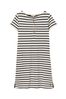 Joules Kea Navy Striped Henley Button Down A-Line Dress