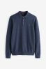 Blue With Stag Embroidery Atelier-lumieresShops Knitted Polo Shirt
