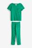 Grüner Stern - Kurzärmeliger Pyjama aus Baumwolle, Regular
