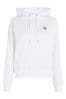 Calvin Klein Jeans Weißes Kapuzensweatshirt mit gesticktem Logo