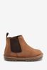 Taupe Brown Standard Fit (F) Warm Lined Leather Chelsea Boots, Standard Fit (F)