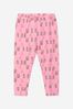 Baby Girls Cotton Teddy Toy Logo Leggings in Pink