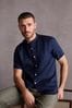 Marineblau - Grandad-Kragen - Signature 100% Linen Short Sleeve Shirt, Grandad Collar
