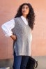 Grey Knitted V-Neck Tank Top