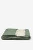 Jasper Conran London Green Lambswool Herringbone Throw