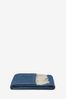 Jasper Conran London Blue Lambswool Herringbone Throw