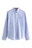 Blue Textured Trimmed Long Sleeve Shirt