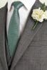 Sage Green Slim Textured Silk Wedding Tie