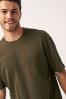 Khaki Green Relaxed Fit Heavyweight T-Shirt, Relaxed Fit