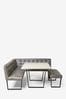 Monza Faux Leather Dark Grey Curtis Right Hand Corner Dining Table and Bench Set