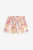Pink Floral Textured Beach Shorts