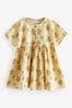 Yellow Floral Gingham Relaxed Cotton Dress (3mths-8yrs)