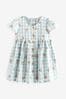Blau kariert - Kleid aus Baumwolle mit Knopfleiste (3 Monate bis 8 Jahre)
