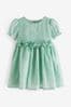 Mint Green Corsage Flower Girl ruched Dress (3mths-8yrs)