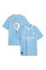 Puma Light Blue Haaland - 9 Kids Manchester City Home Replica 23/24 Football Shirt, Haaland - 9