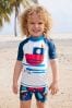 Navy Boat Sunsafe Top and Striped Shorts Set (3mths-7yrs)