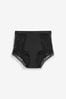 Black High Rise Microfibre And Lace Knickers, High Rise