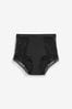 Black High Rise Microfibre And Lace Knickers